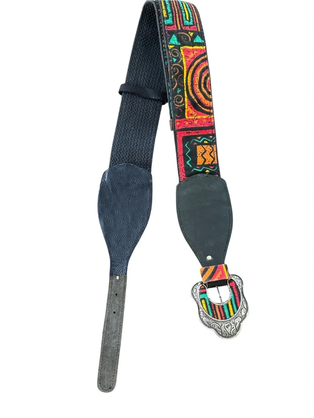 Vintage Geometric Artisan Print Statement Waist Belt OSFM